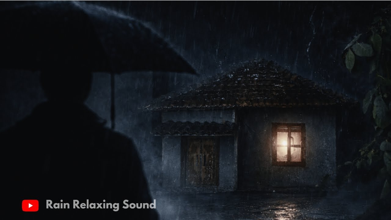 Midnight Rainstorm on a Cabin Porch Roof | Intense Rain for Sleep #2