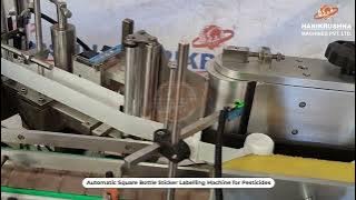 🌿🏷️ Automate Pesticide Packaging with our Square Bottle Sticker Labelling Machine! 🏷️🌿