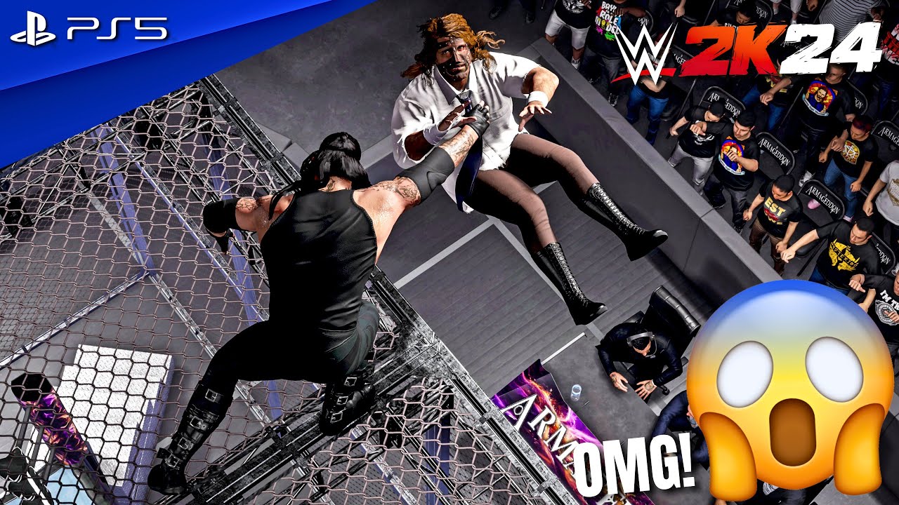 WWE 2K24 - The Undertaker vs. Mankind - Hell in a Cell Match | PS5™ [4K60]