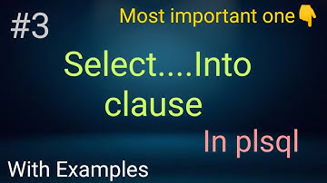 select into..clause in plsql 👆 || PLSQL || priya || 2022