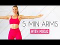 5 min toned arms workout  with music  beeps dancer arms no equipment