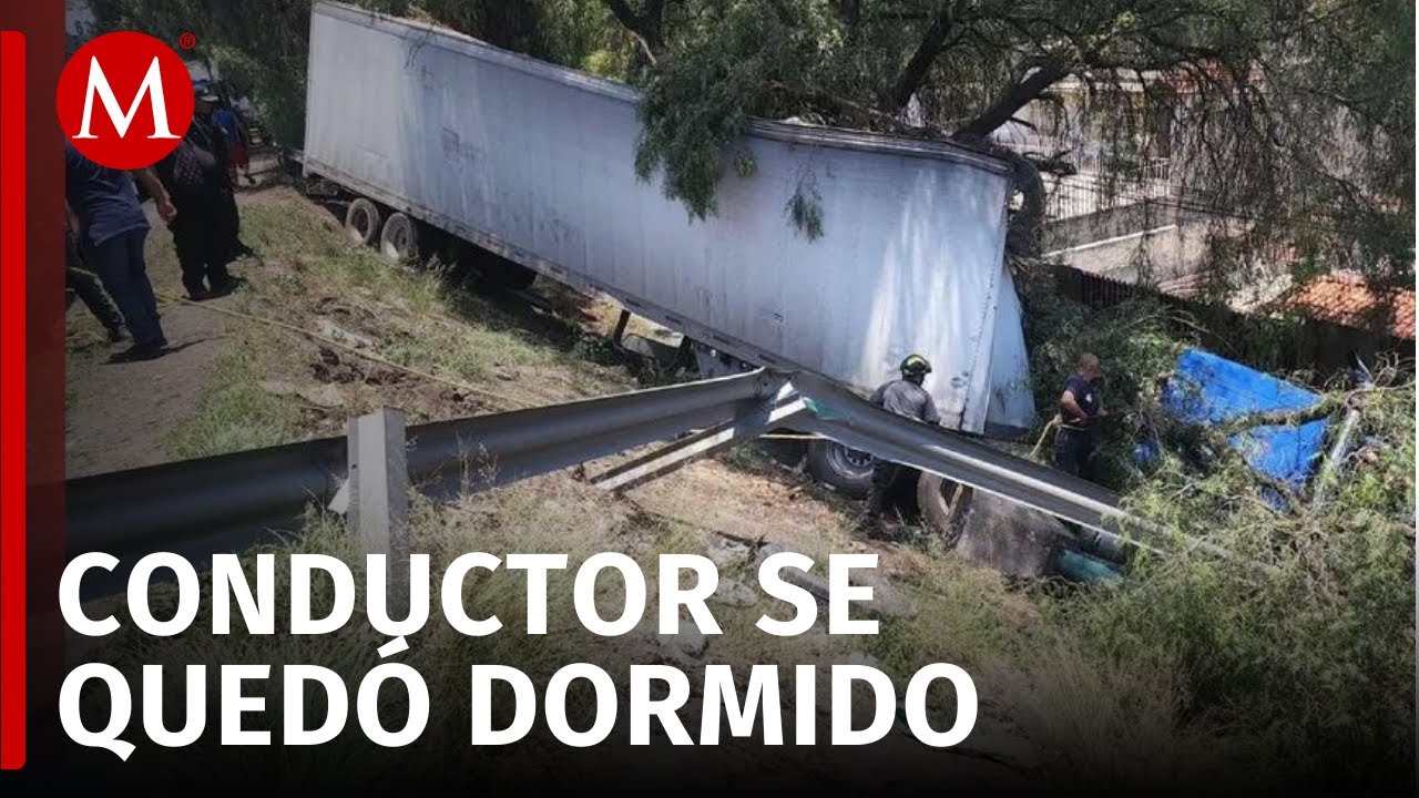 Conductor de tráiler se queda dormido y vuelca en Tlalnepantla - YouTube