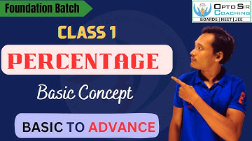 Percentage Class 1 | Maths for Competitive Exam | Maths Foundation 2025 | Maths Classes By Opto Sir
