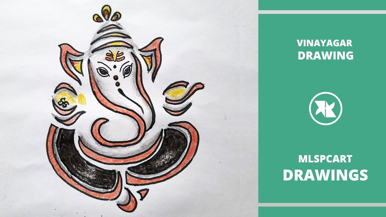 Vinayagar Chaturthi Drawing | How to Draw Lord Ganesha Drawing ...