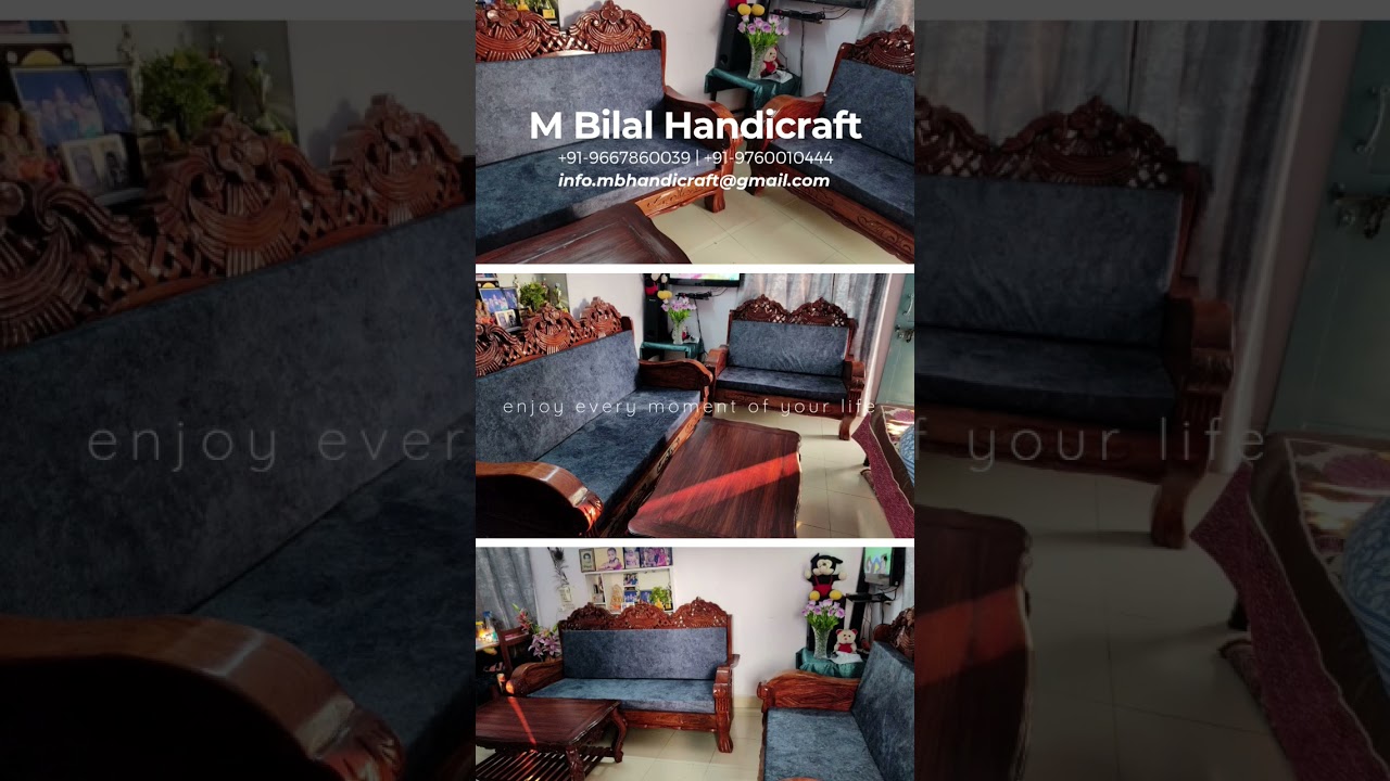 Bihar Style Royal and Elegant Hand-Carved Wooden Sofa Set for Every Home! 