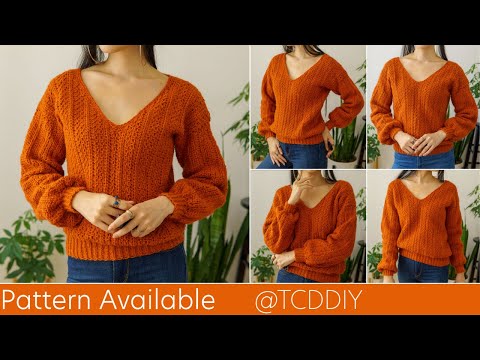 How to Crochet a V Neck Sweater | Pattern & Tutorial DIY