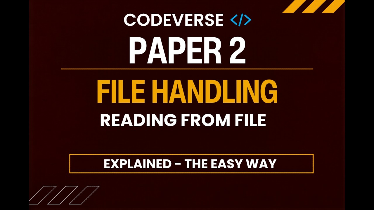File Handling Part 1 | Reading From a File | O/A Levels CS - YouTube