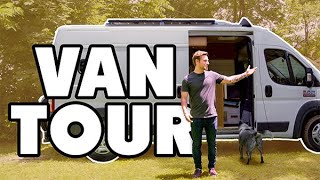 Dude Lives Full Time In A Van With His Dog and Cat | Shower, Solar, & Bathroom in a ProMaster!