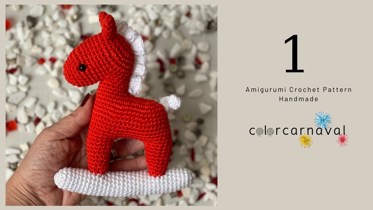 Лошадка-качалка амигуруми крючком | Часть 1