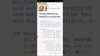 Matrix Multiplication by using Functions in C