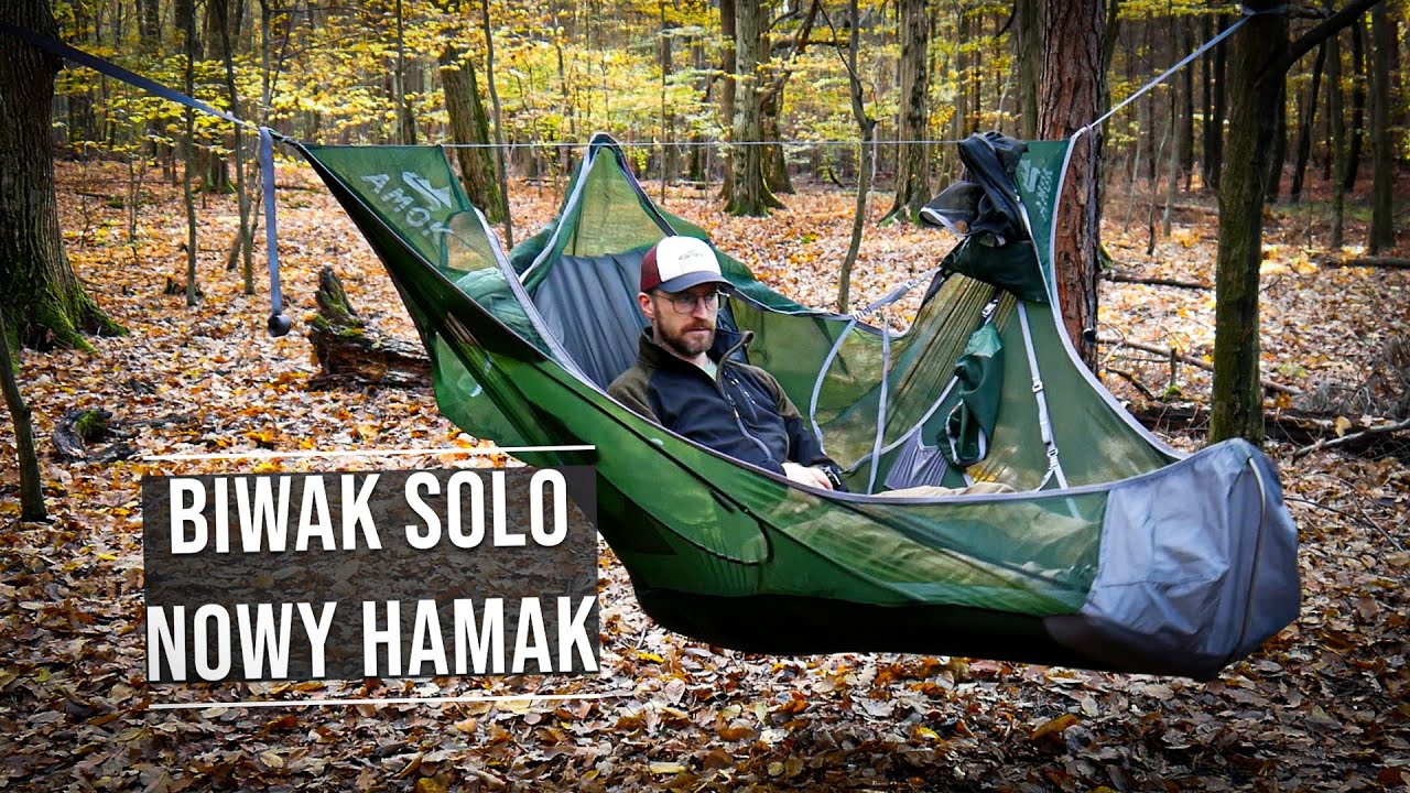 Bushcraftowy biwak solo - nowy hamak