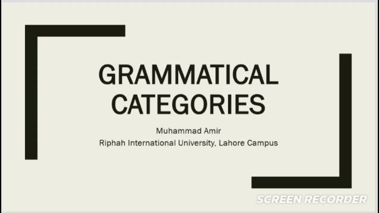 Grammatical categories Grammatical units what are grammatical units in Linguistics, English