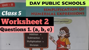 DAV class 5 maths unit 8 Simplification of Numerical Expressions Worksheet 2
