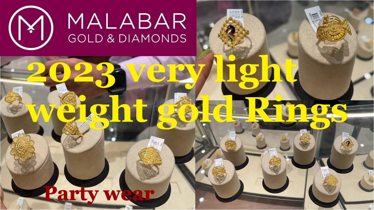 Malabar very light weight gold ring designs 2023 Gold Rings Party