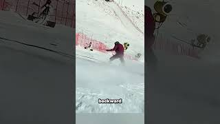 Reverse skiing to capture the perfect shot