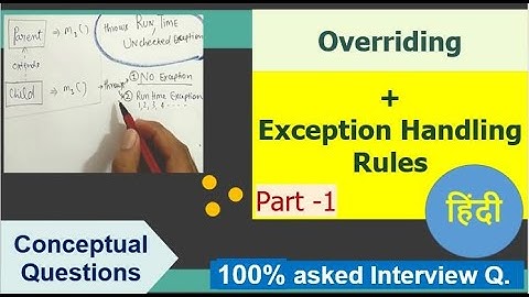 Method OVERRIDING + EXCEPTIONAL Handling  (हिंदी) || 100% asked || Tricky Interview Q ~ Polymorphism
