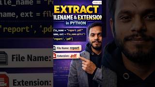 Extract Filename & Extension in Python using split()