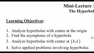MAT 120 10.4: The Hyperbola
