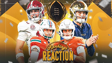 🚨CFP REACTION🚨: How far do Alabama and Texas fall, and who ranks higher—Notre Dame or Miami?