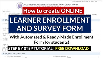 HOW TO CREATE ONLINE LESF FOR SY 2021-2022: Step by Step Tutorial