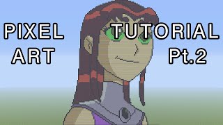 Minecraft Pixel Art Tutorial - Starfire Teen Titan Part 2