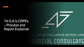 74 G.A.'s Credit Rating Probability Estimates (CRPEs) Process and Report Explainer Video