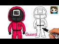 How to Draw Squid Game ⏹🔼⏺Red Guard Uniform