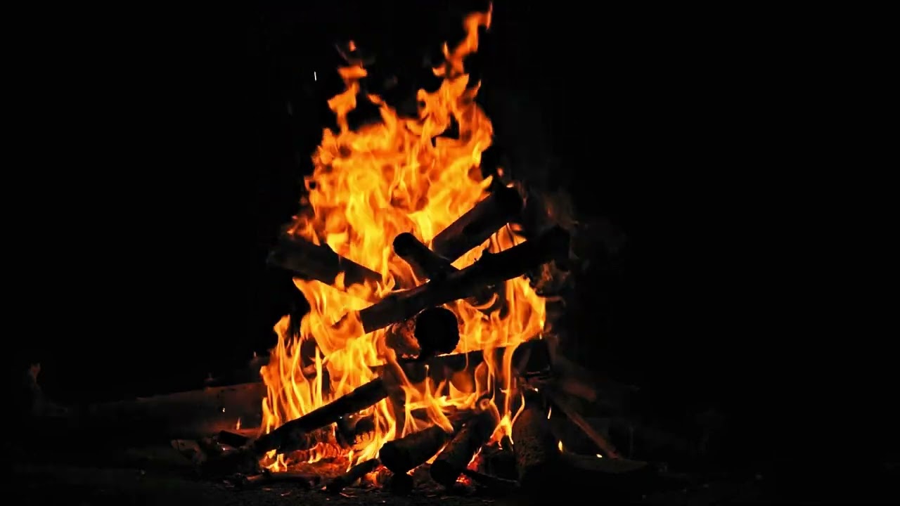 Fall Asleep to a Dark Campfire 🔥 8 Hours of Fire Sounds for Sleep