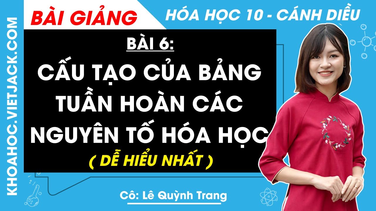 Hóa học 10 Bài 6: Cấu tạo của bảng tuần hoàn các nguyên tố hóa học | Cánh diều (DỄ HIỂU NHẤT)