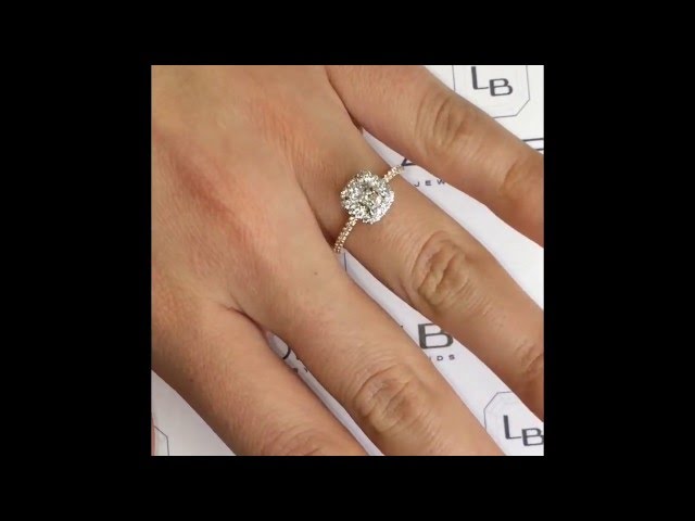 1 Carat Cushion Cut Diamond Two Tone Engagement Ring Youtube