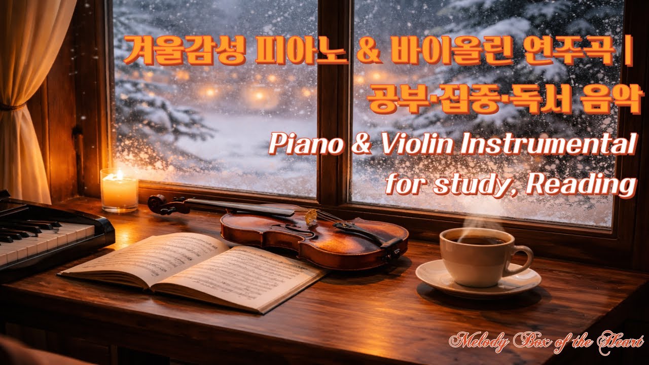 [Playlist] 눈 오는 겨울 창가에서 듣기 좋은 피아노& 바이올린 연주곡 | 공부·집중·독서, 휴식, 힐링음악| 겨울풍경