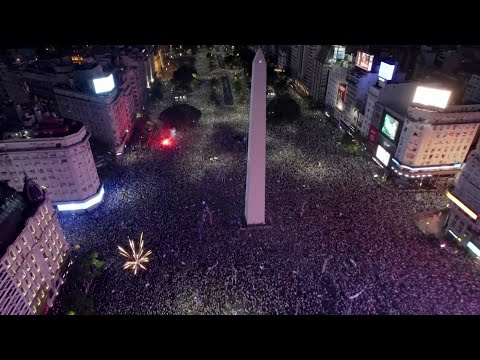 Drone captures CRAZY SCENES in Buenos Aires as OVER A MILLION FANS celebrate EPIC World Cup win