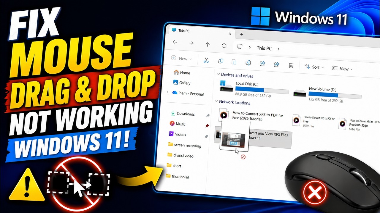 FIX Mouse Drag and Drop Not Working Windows 11 - YouTube