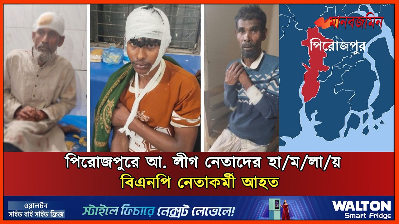 পিরোজপুরে আ. লীগ নেতাদের হা/ম/লা/য় বিএনপি নেতাকর্মী আহত | Daily Manabzamin