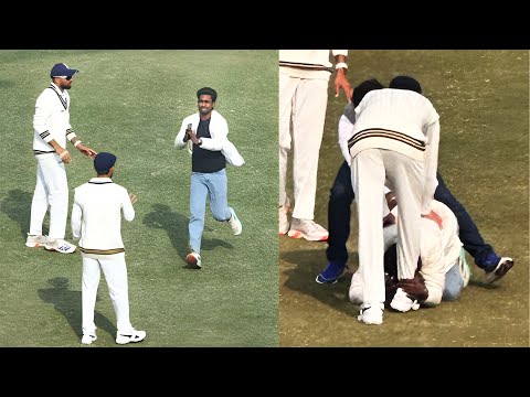 Virat Kohli Fan Breaches Security To Touch Virat Kohli's Feet | Virat Kohli Fans in Ranji Trophy