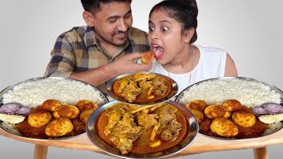 Spicy Chicken Curry Masala+Spicy Egg Curry Masala+Rice Eating Challenge In Bengali | Food Challenge