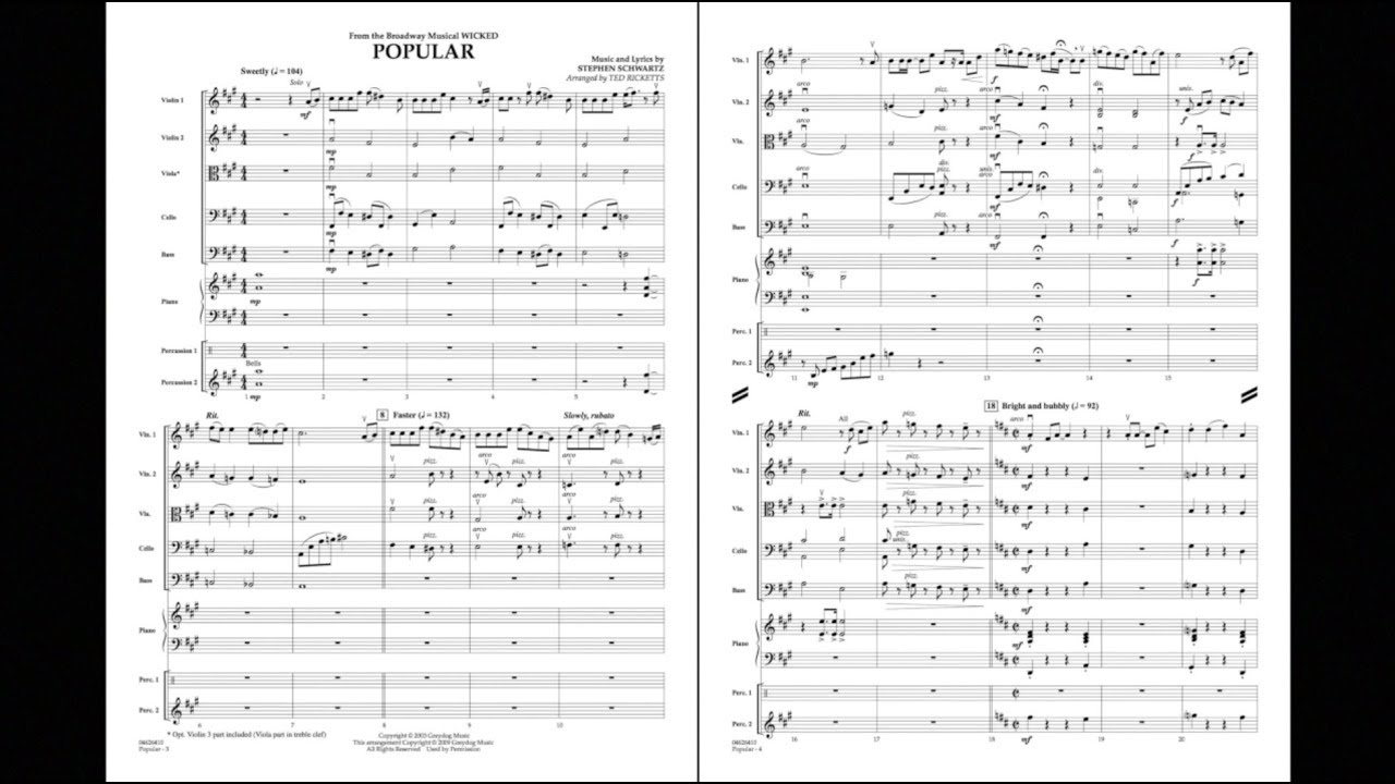 Popular (from Wicked) by Stephen Schwartz/arr. Ted Ricketts