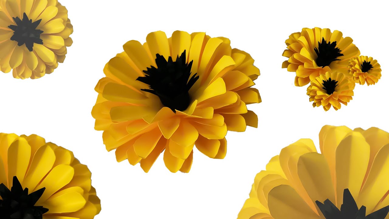 Beautiful Paper Sun Flower | DIY Paper Craft | Create Paper Flower | Home Decoration Ideas 2021