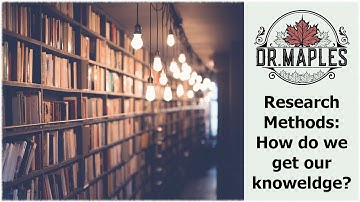 Where do we get our knowledge? (Methods lecture 1.1)