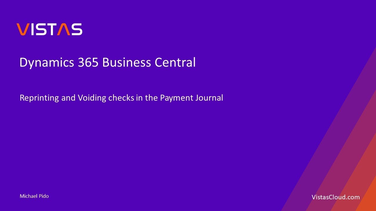 Dynamics 365 Business Central Reprinting and Voiding checks in the