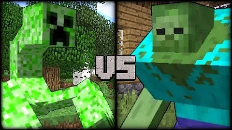 Mutant Creeper VS Mutant Zombie - Minecraft Mob Battle!