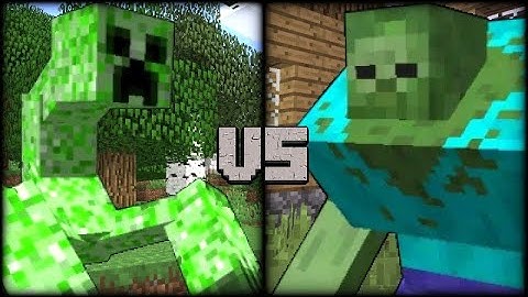 Mutant Creeper VS Mutant Zombie - Minecraft Mob Battle!