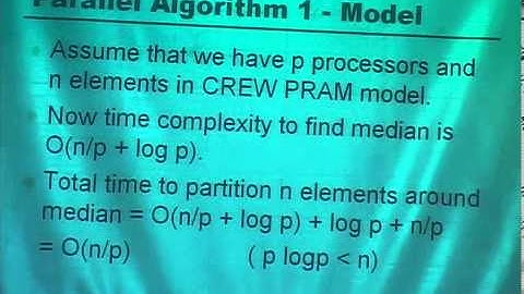 Mod-01 Lec-25 Parallel Algorithm
