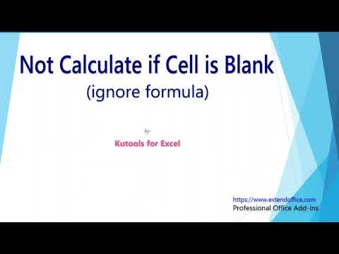 How To Not Calculate If Cell Is Blank In Excel