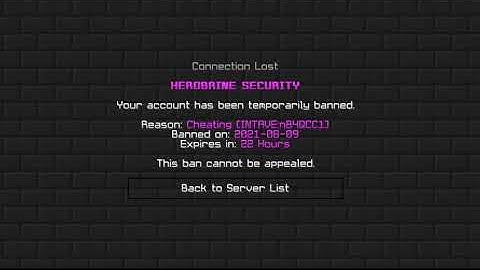 I got Banned By Herobrine.org For no reason