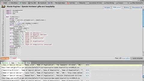 Scrape the Data - Using the ScraperWiki editor