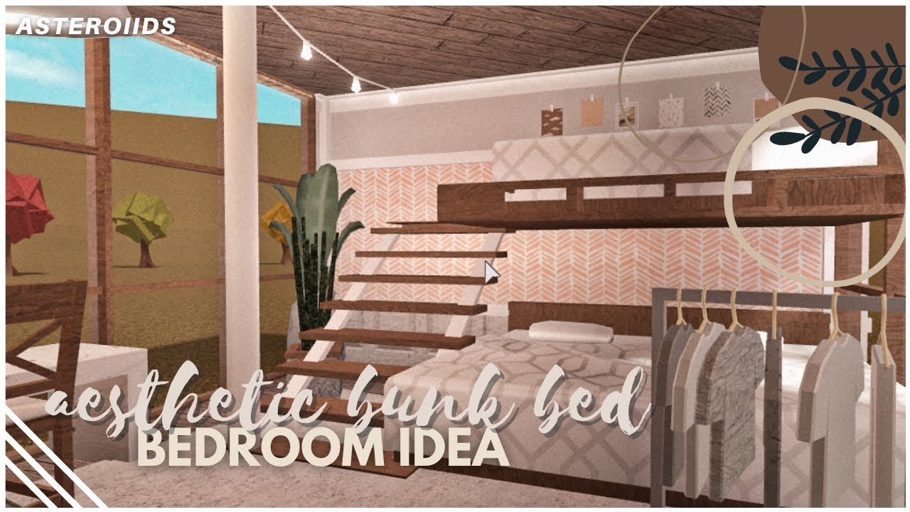 aesthetic bunk bed bedroom idea ࿔₊• bloxburg speedbuild ...