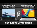 Asus Zenbook 14 OLED UM3406 vs Asus Vivobook S 14 Flip OLED 3402 🔥 Full Specs Comparison