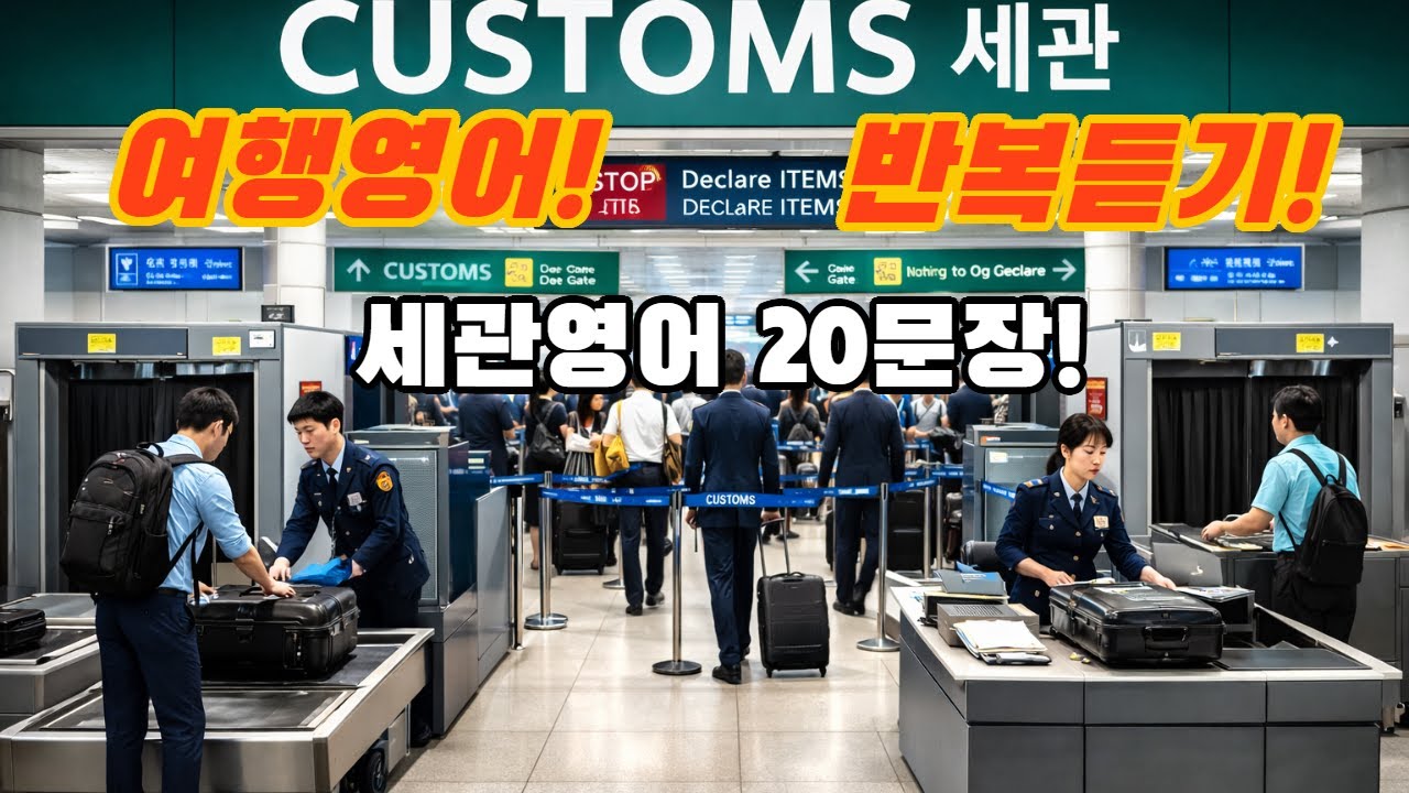 (여행영어)(Part35)여행 중 세관에서 사용하는 필수 영어 20 문장 반복듣기!