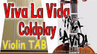 Viva La Vida - Coldplay - Violin - Play Along Tab Tutorial chords